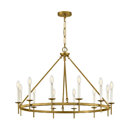 Hinkley 47476 Copley 12-lt 36" LED Chandelier - Lacquered Brass