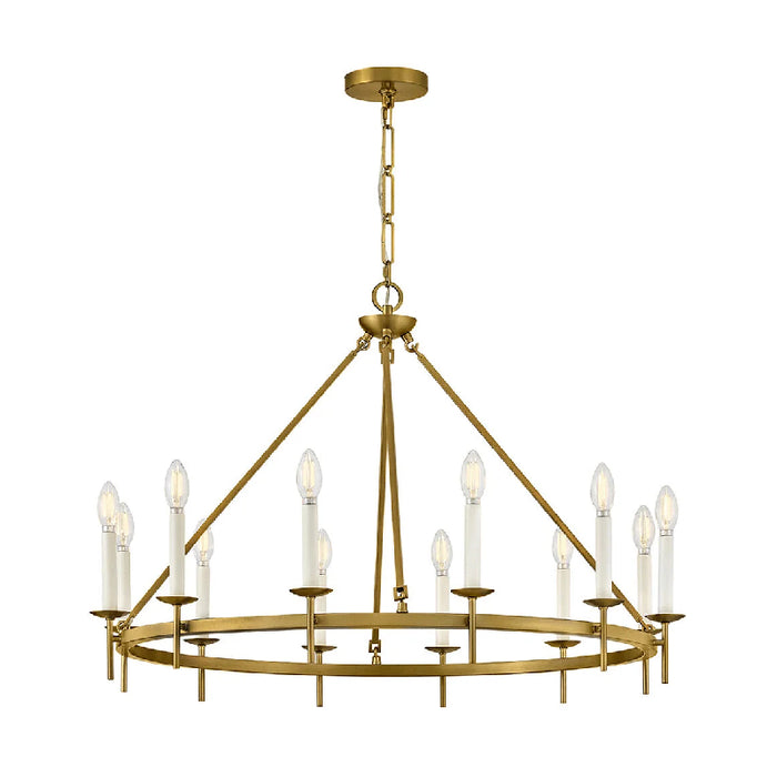 Hinkley 47476 Copley 12-lt 36" LED Chandelier - Lacquered Brass