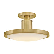 Hinkley 47593 Kiran 1-lt 6" LED Semi-Flush Mount - Lacquered Brass