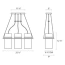 Sonneman 4763 Square Ring 3-lt 26" Rectangle Pendant