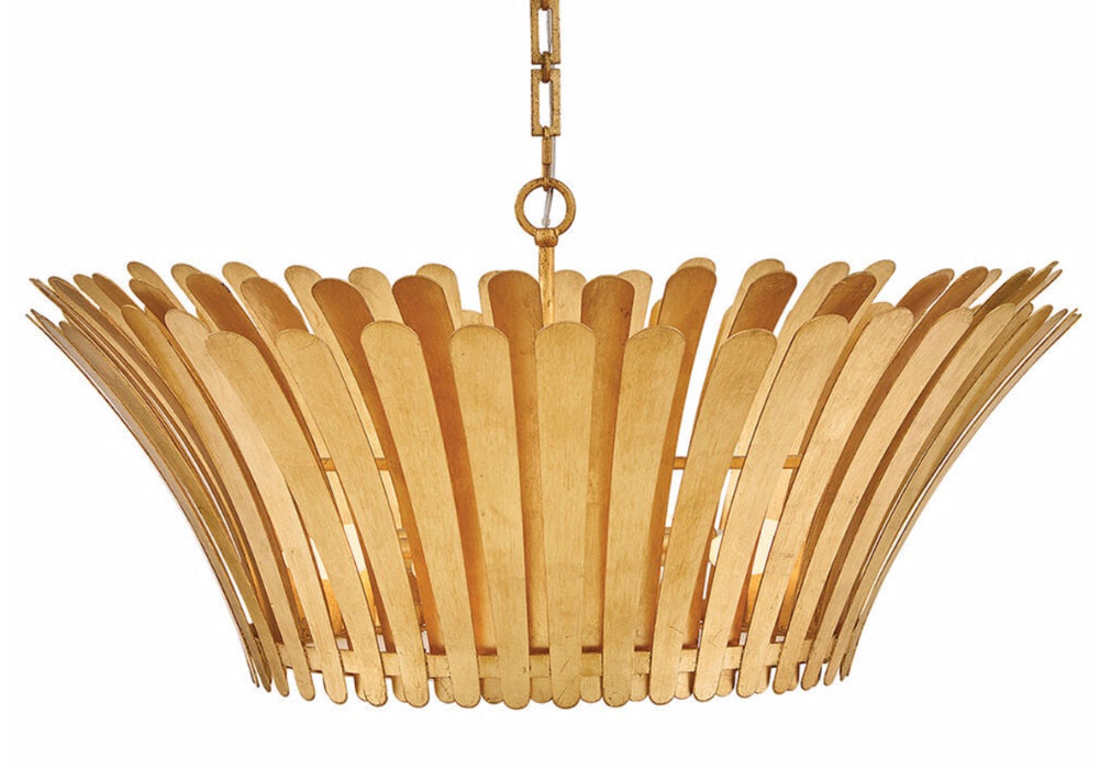 Hinkley 47695 Reina 8-lt 34" LED Tapered Chandelier - Distressed Brass