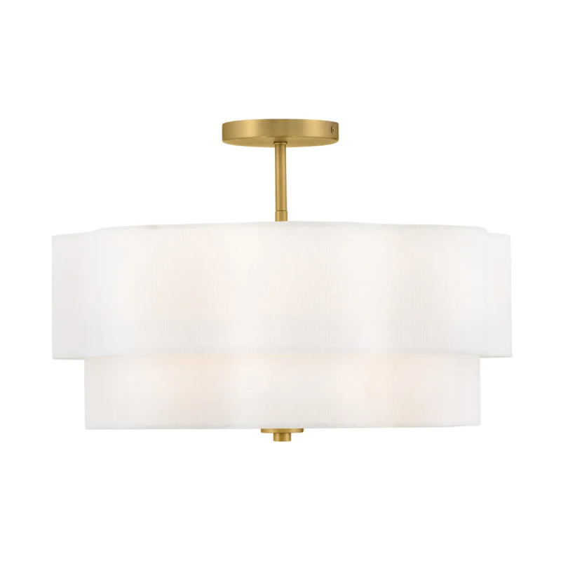Hinkley 47733 Gwen 4-lt 20" LED Semi-Flush Mount - Lacquered Brass