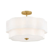 Hinkley 47733 Gwen 4-lt 20" LED Semi-Flush Mount - Lacquered Brass