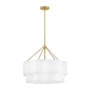 Hinkley 47734 Gwen 5-lt 24" LED Chandelier - Lacquered Brass with Natural accents