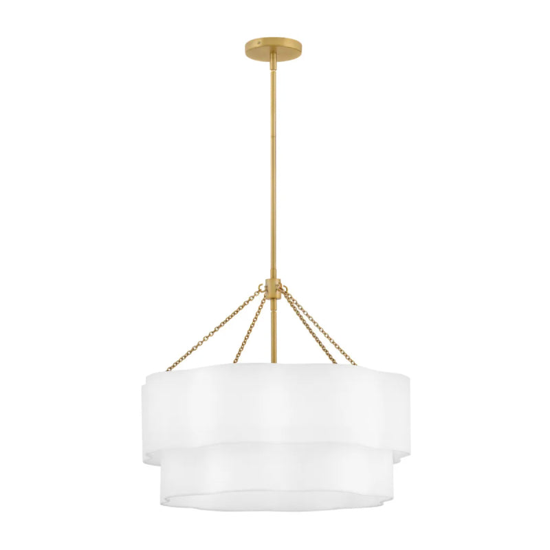 Hinkley 47734 Gwen 5-lt 24" LED Chandelier - Lacquered Brass with Natural accents