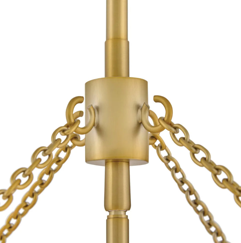 Hinkley 47734 Gwen 5-lt 24" LED Chandelier - Lacquered Brass with Natural accents