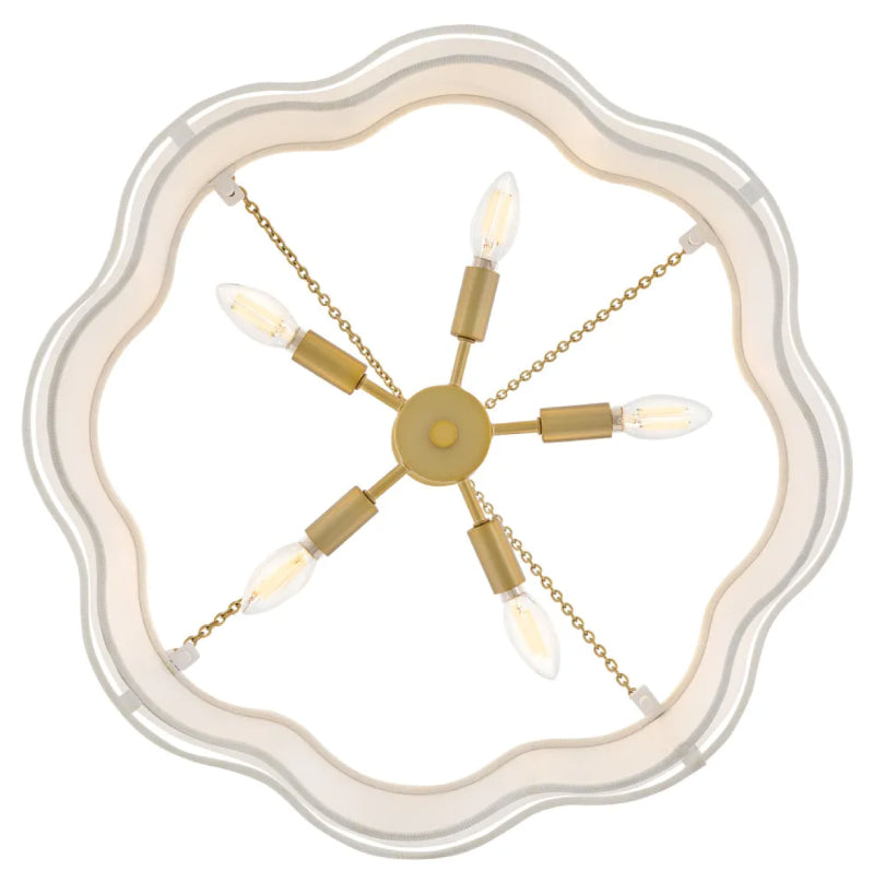 Hinkley 47734 Gwen 5-lt 24" LED Chandelier - Lacquered Brass with Natural accents
