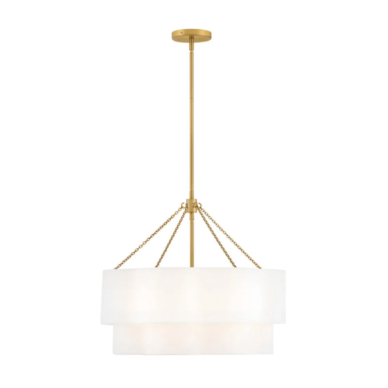 Hinkley 47734 Gwen 5-lt 24" LED Chandelier - Lacquered Brass with Natural accents