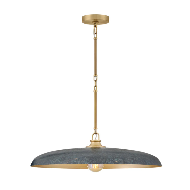 Hinkley 48165 Sadie 1-lt 24" LED Chandelier - Lacquered Brass with Antique Verdigris accents