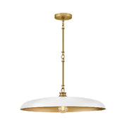 Hinkley 48165 Sadie 1-lt 24" LED Chandelier - Lacquered Brass/Chalk White