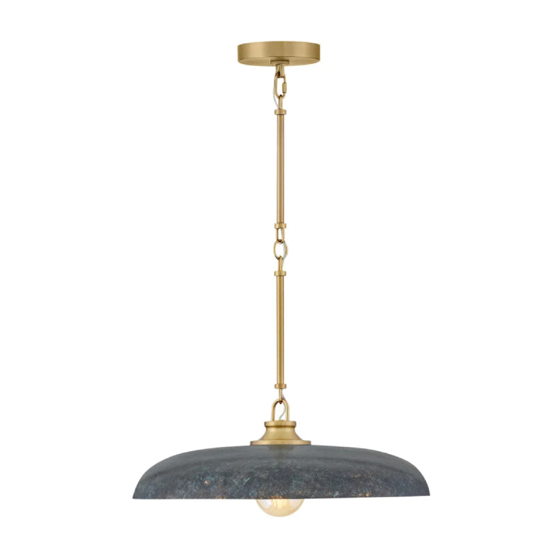 Hinkley 48167 Sadie 1-lt 18" LED Chandelier - Lacquered Brass with Antique Verdigris accents