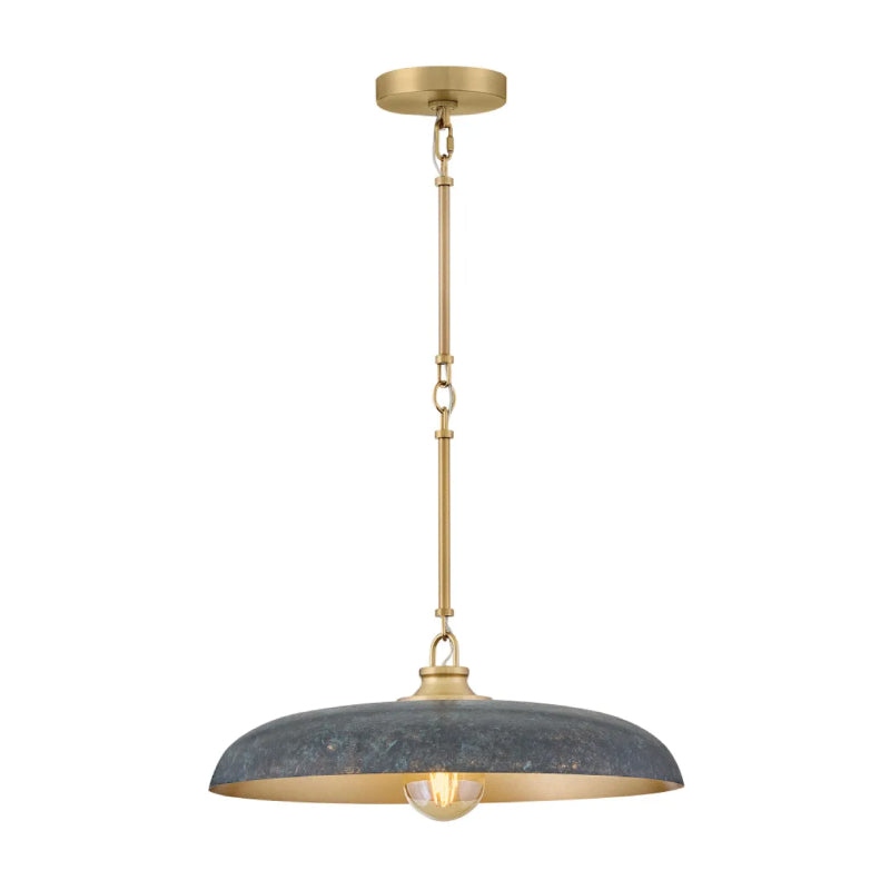 Hinkley 48167 Sadie 1-lt 18" LED Chandelier - Lacquered Brass with Antique Verdigris accents