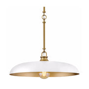 Hinkley 48167 Sadie 1-lt 18" LED Chandelier - Lacquered Brass with Chalk White accents