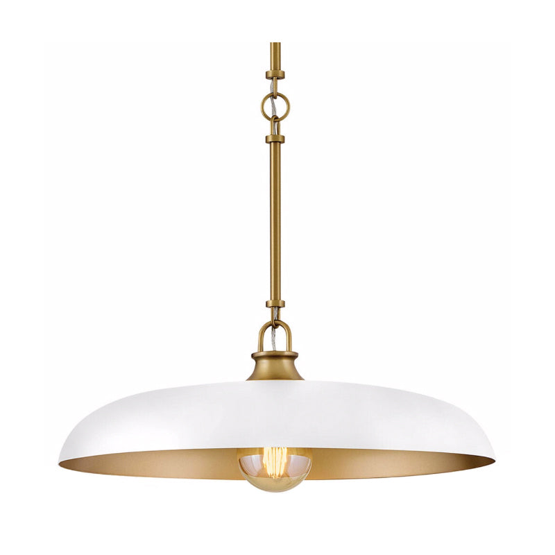 Hinkley 48167 Sadie 1-lt 18" LED Chandelier - Lacquered Brass with Chalk White accents