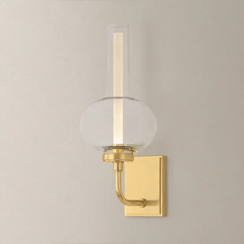 Hudson Valley 4831 Rossman 1-lt 17" Tall LED Wall Sconce - Aged Brass