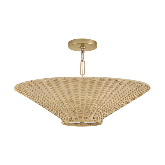 Hinkley 48457 Delia 4-lt 24" LED  Small Convertible Chandelier - Heritage Brass / Natural