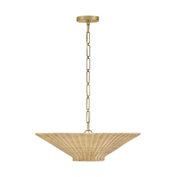 Hinkley 48457 Delia 4-lt 24" LED  Small Convertible Chandelier - Heritage Brass / Natural