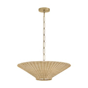 Hinkley 48457 Delia 4-lt 24" LED  Small Convertible Chandelier - Heritage Brass / Natural