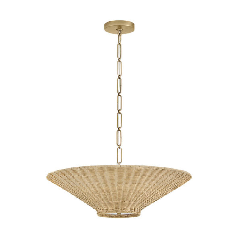 Hinkley 48457 Delia 4-lt 24" LED  Small Convertible Chandelier - Heritage Brass / Natural