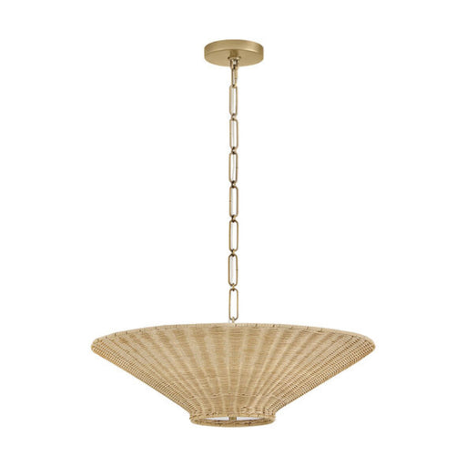 Hinkley 48457 Delia 4-lt 24" LED  Small Convertible Chandelier - Heritage Brass / Natural