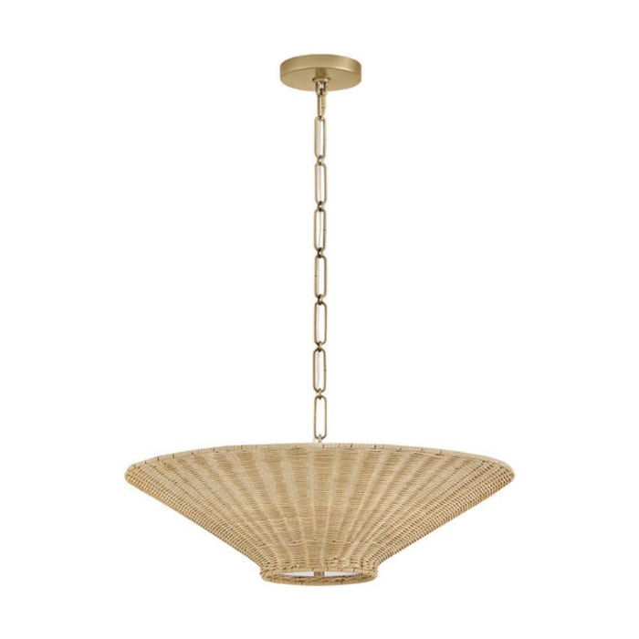 Hinkley 48457 Delia 4-lt 24" LED  Small Convertible Chandelier - Heritage Brass / Natural