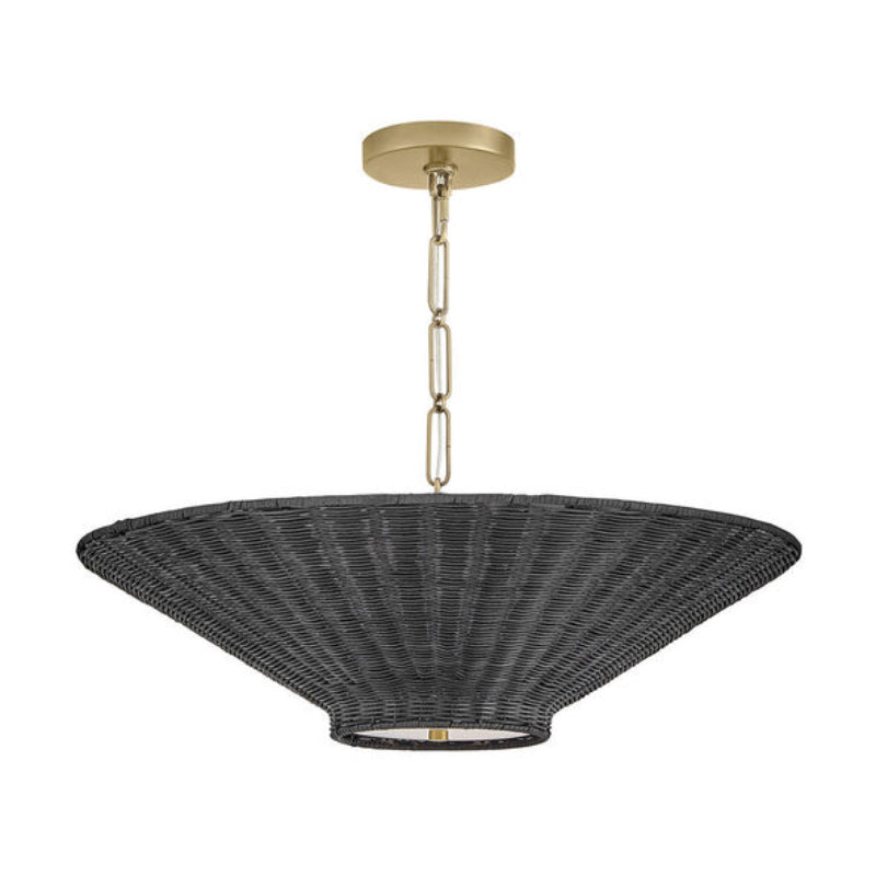 Hinkley 48457 Delia 4-lt 24" LED  Small Convertible Chandelier - Lacquered Brass / Black