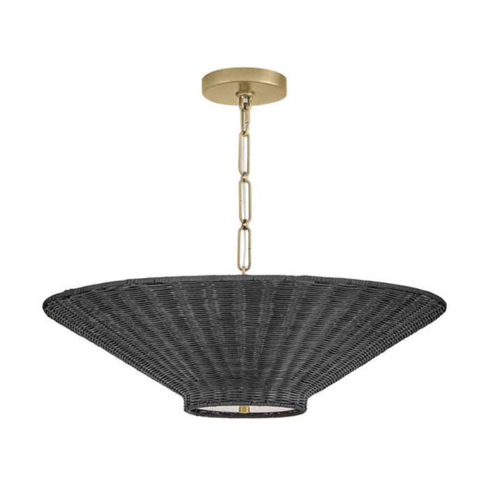 Hinkley 48457 Delia 4-lt 24" LED  Small Convertible Chandelier - Lacquered Brass / Black