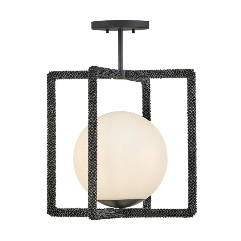 Hinkley 48511 Keona 1-lt 16" LED Semi-Flush Mount - Painted Black Oxide