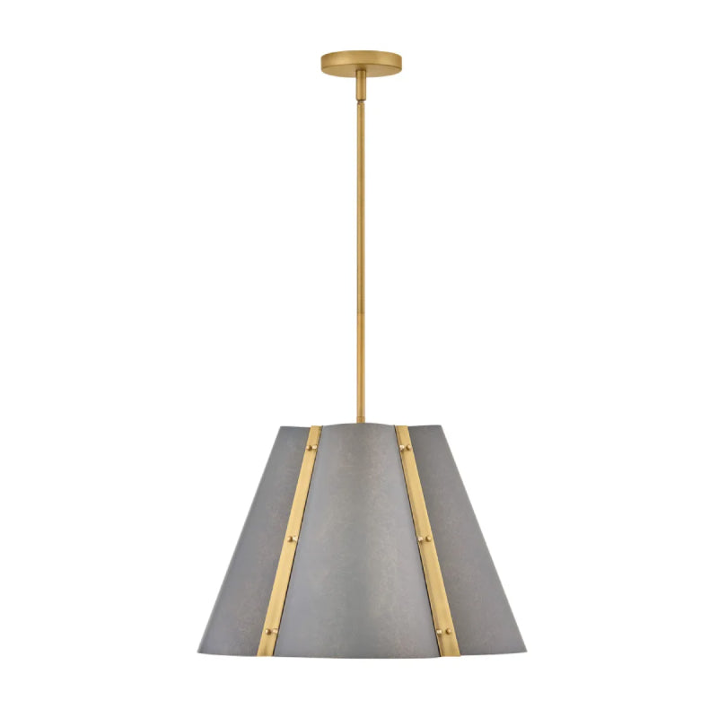 Hinkley 48544 Bowman 3-lt 19" LED Pendant - Slate Bronze with Heritage Brass accents
