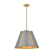 Hinkley 48544 Bowman 3-lt 19" LED Pendant - Slate Bronze with Heritage Brass accents