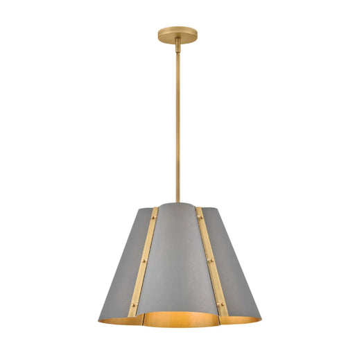 Hinkley 48544 Bowman 3-lt 19" LED Pendant - Slate Bronze with Heritage Brass accents