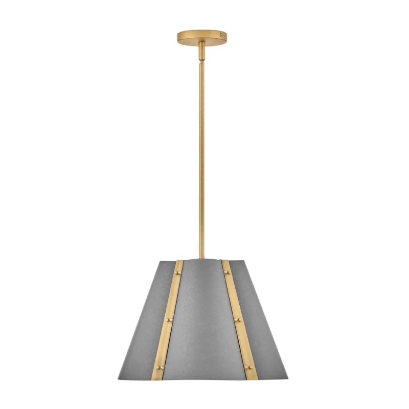 Hinkley 48547 Bowman 1-lt 16" LED Pendant - Slate Bronze with Heritage Brass accents