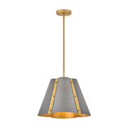 Hinkley 48547 Bowman 1-lt 16" LED Pendant - Slate Bronze with Heritage Brass accents