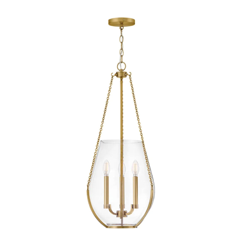 Hinkley 48557 Farrin 3-lt 14" LED Pendant - Lacquered Brass