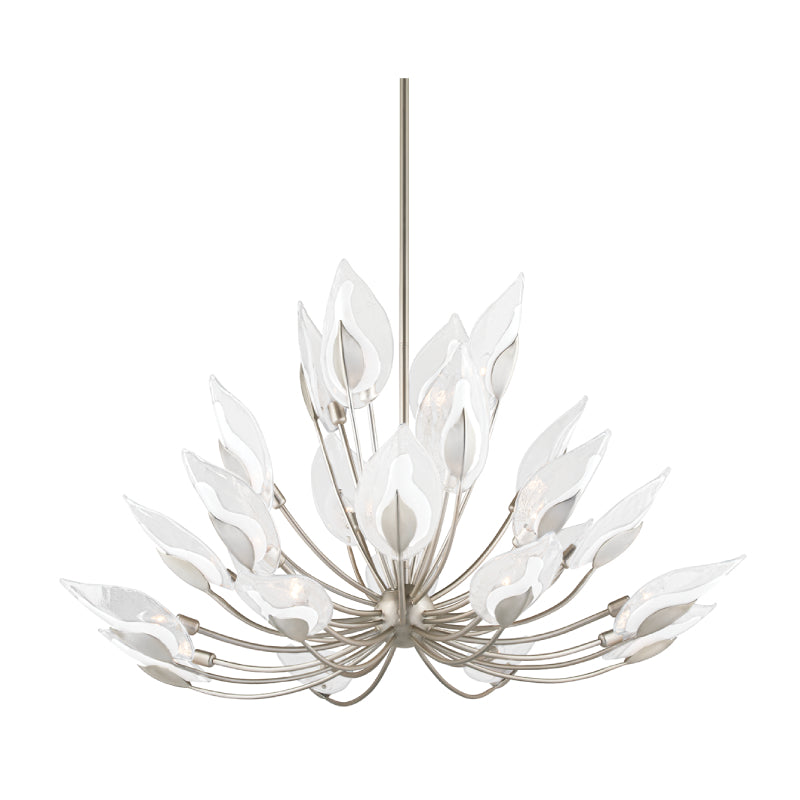Hudson Valley 4856 Blossom 24-lt 55" Chandelier-Silver Leaf