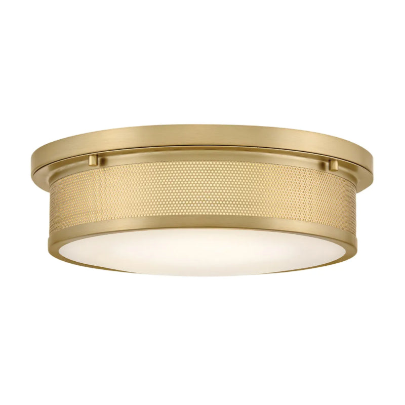 Hinkley 48561 Pierce 3-lt 14" LED Flush Mount - Lacquered Brass