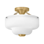 Hinkley 48571 Adella 3-lt 13" LED Semi-Flush Mount - Etched White Glass
