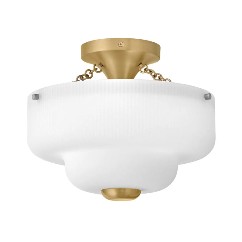 Hinkley 48571 Adella 3-lt 13" LED Semi-Flush Mount - Etched White Glass