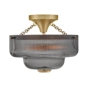 Hinkley 48571 Adella 3-lt 13" LED Semi-Flush Mount - Smoke Glass