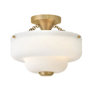 Hinkley 48571 Adella 3-lt 13" LED Semi-Flush Mount - Etched White Glass