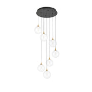 Eurofase 48928 Iissa 7-lt 21" LED Multi Drop Chandelier - Clear Glass
