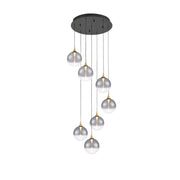 Eurofase 48928 Iissa 7-lt 21" LED Multi Drop Chandelier - Smoke Glass