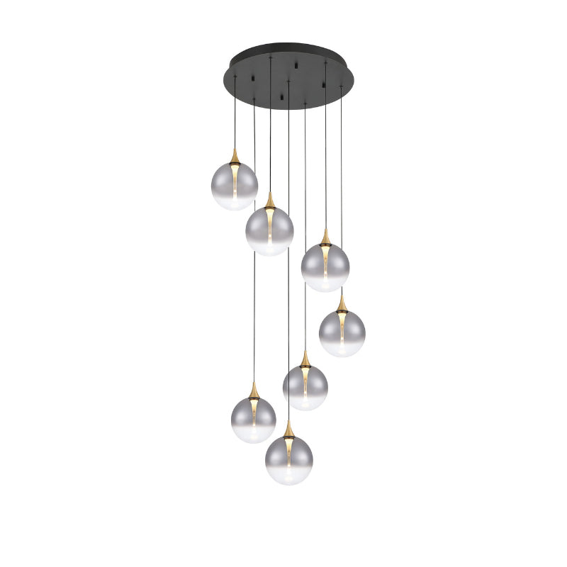 Eurofase 48928 Iissa 7-lt 21" LED Multi Drop Chandelier - Smoke Glass