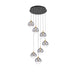 Eurofase 48928 Iissa 7-lt 21" LED Multi Drop Chandelier - Smoke Glass