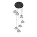Eurofase 48928 Iissa 7-lt 21" LED Multi Drop Chandelier - Smoke Glass