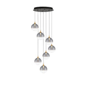 Eurofase 48928 Iissa 7-lt 21" LED Multi Drop Chandelier - Smoke Glass