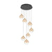Eurofase 48928 Iissa 7-lt 21" LED Multi Drop Chandelier - Amber Glass