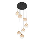 Eurofase 48928 Iissa 7-lt 21" LED Multi Drop Chandelier - Amber Glass
