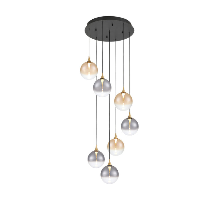 Eurofase 48928 Iissa 7-lt 21" LED Multi Drop Chandelier - Mixed Glass