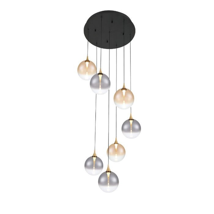 Eurofase 48928 Iissa 7-lt 21" LED Multi Drop Chandelier - Mixed Glass